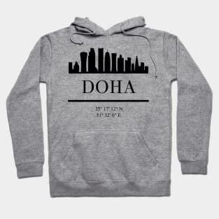 DOHA QATAR BLACK SILHOUETTE SKYLINE ART Hoodie